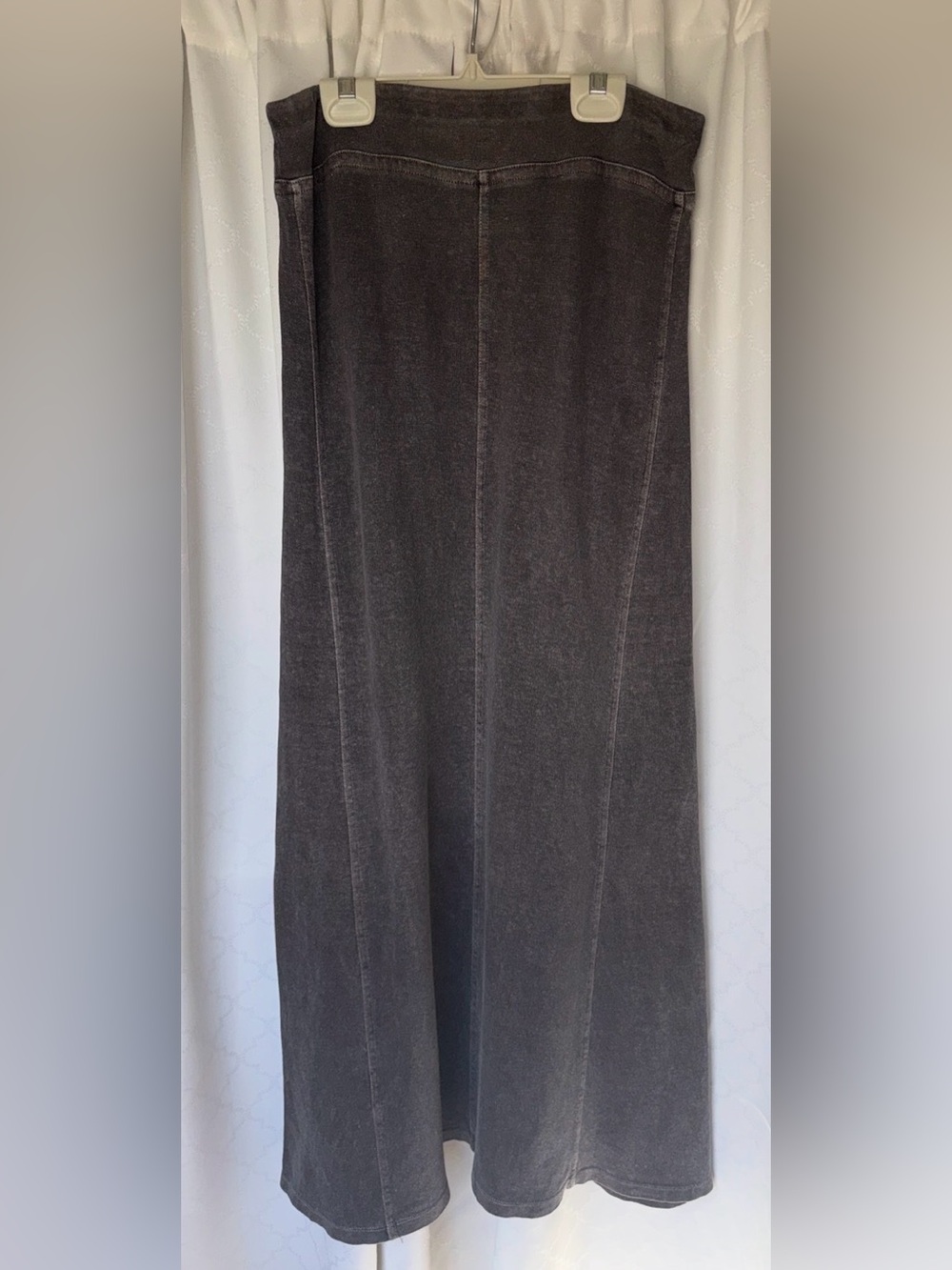 Poetry Grey natural fibers Hemp Cotton blend Maxi Skirt US 6